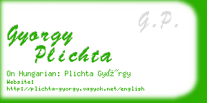 gyorgy plichta business card